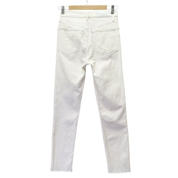 RE/DONE 90s High Rise Ankle Crop Raw Hem Jeans in Vintage White Size 26 | 2 - Picture 3 of 13